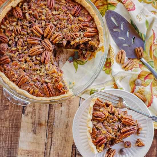 Chocolate Bourbon Pecan Pie - Recipe photo by homeandplate