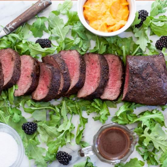 Venison with Blackberry Sauce - Recipe photo by BinkysCulinaryCarnival