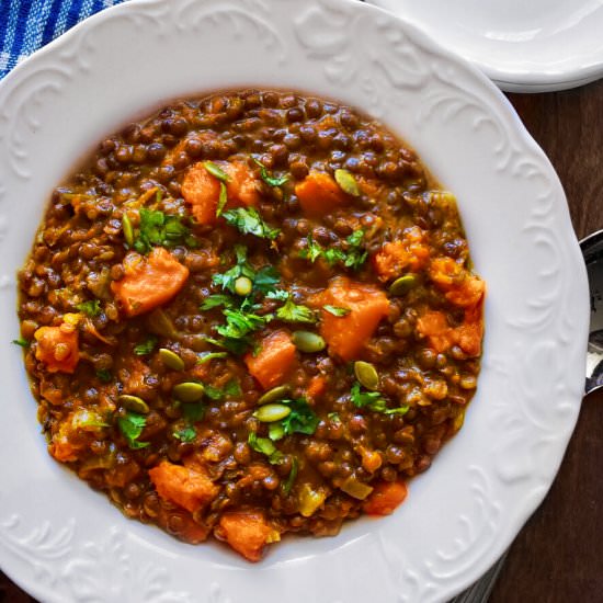 Lentil & Butternut Squash Curry - Recipe photo by EasycookingwithMolly
