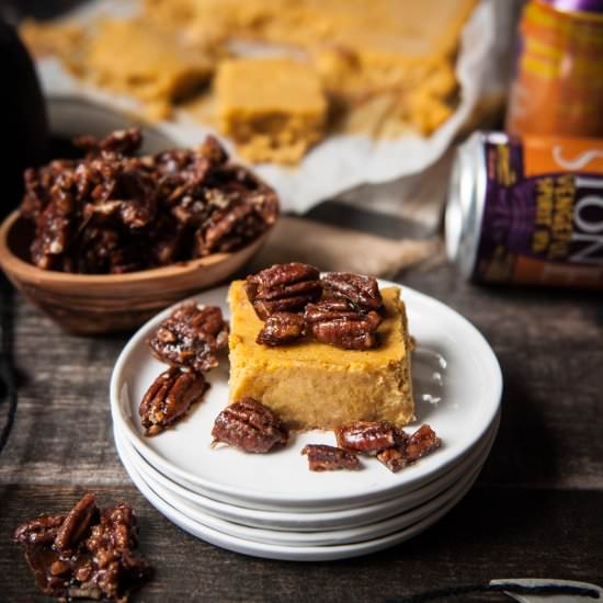 IPA Pumpkin Cheesecake Bars - Recipe photo by TheBeeroness