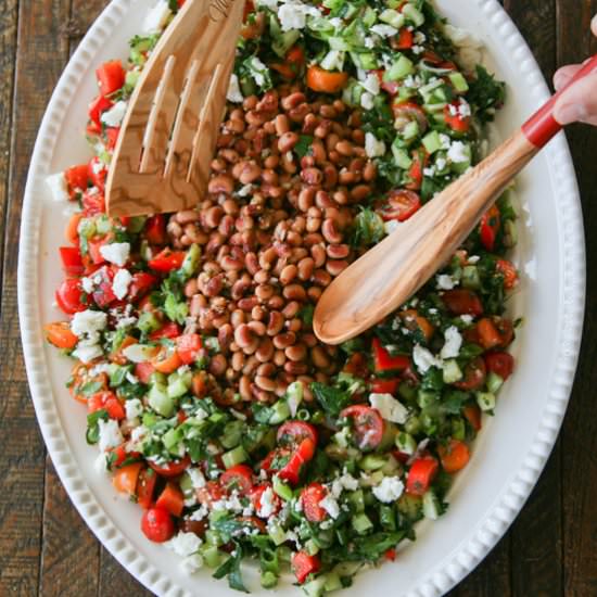 Black-Eyed Pea Greek Salad - Recipe photo by Something New For Dinner