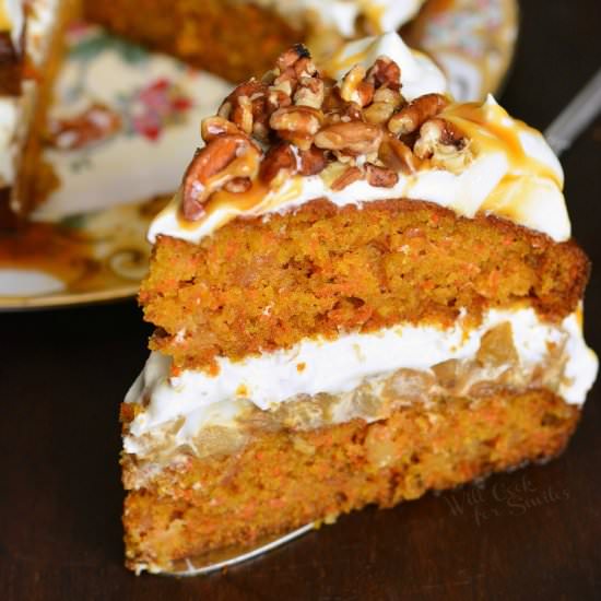 Apple Caramel Carrot Cake - Recipe photo by WillCookForSmiles