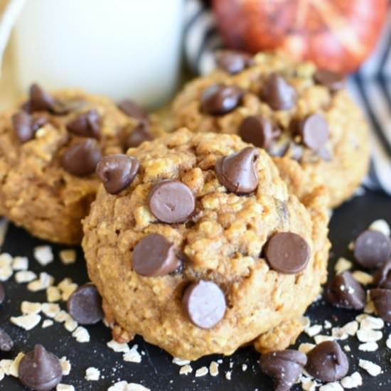 Pumpkin Oat Chocolate Chip Cookies - Recipe photo by littledairyontheprairie