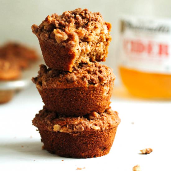 Vegan Apple Cider Streusel Muffins - Recipe photo by plantedpurpose