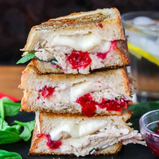 Turkey & Cranberry Grilled Cheese - Recipe photo by Girl Heart Food