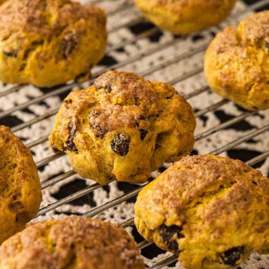 Pumpkin Scones with Whisky Raisins - Recipe photo by shekeepsalovelyhome