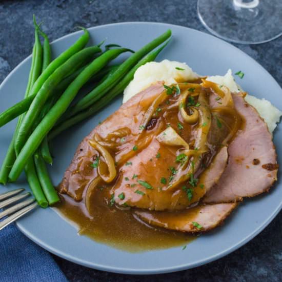 Roast Beef with Brown Onion Gravy - Recipe photo by garlic and zest