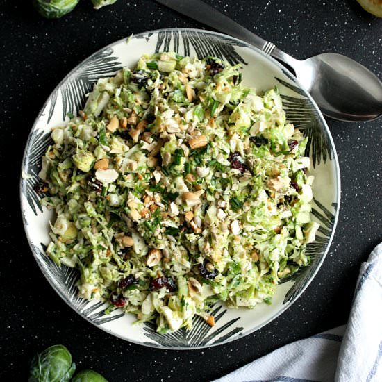 Crunchy Brussels Sprout Slaw - Recipe photo by Monday Sunday Kitchen