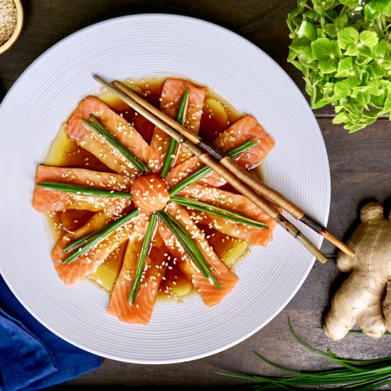 New Style Salmon Sashimi - Recipe photo by simmerandsauce