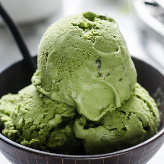Matcha Chocolate Chunk Ice Cream - Recipe photo by butteredsideup