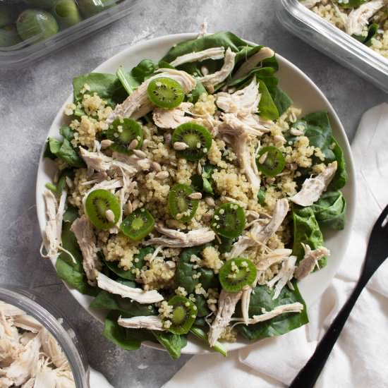 Quinoa Chicken Spinach Nergi Bowl - Recipe photo by Carmy @ carmyy.com