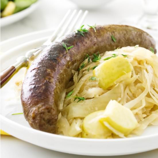 Ale braised bratwurst - Recipe photo by Savorthebest