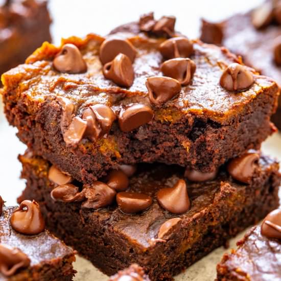 Pumpkin Chocolate Chip Brownies - Recipe photo by Averie