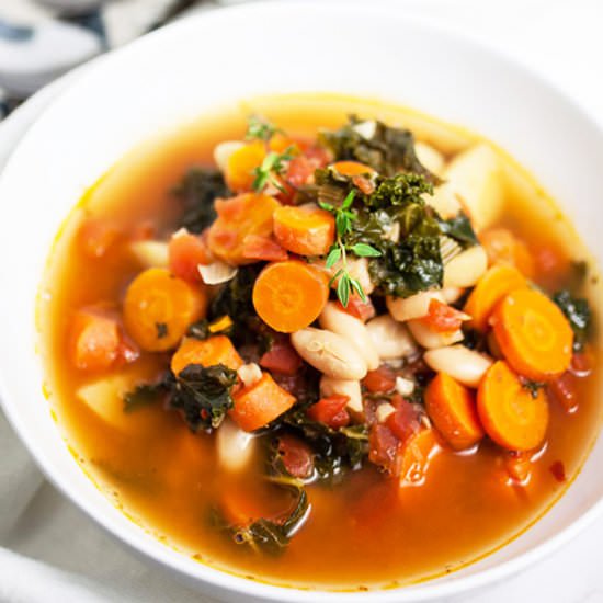 Healthy Harvest Vegetable Soup - Recipe photo by therusticfoodie