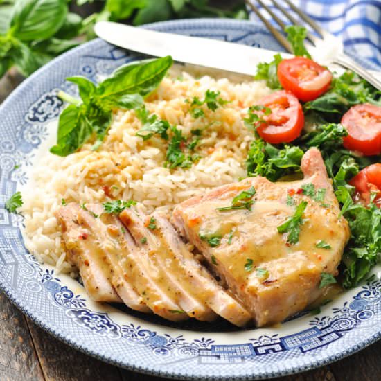 4-Ingredient Baked Pork Chops - Recipe photo by The Seasoned Mom