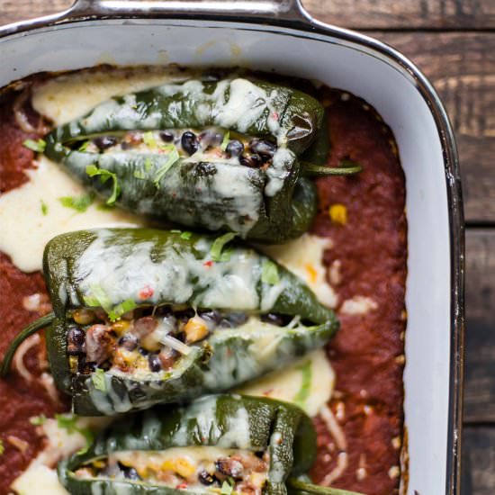 Stuffed Poblano Peppers - Recipe photo by forageddish