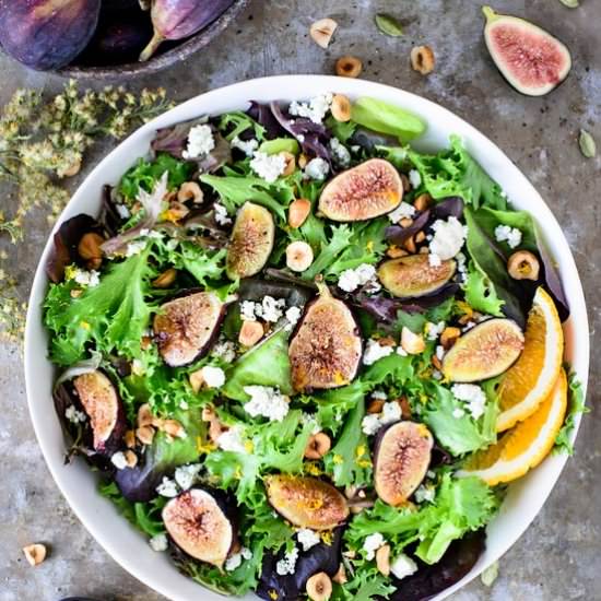 Fig & Hazelnut Salad - Recipe photo by crazyinspiredlife