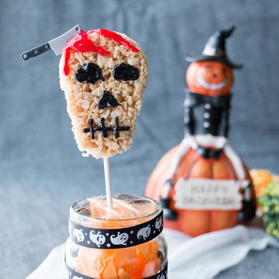 Halloween Rice Krispie Treats - Recipe photo by Chewable Structures
