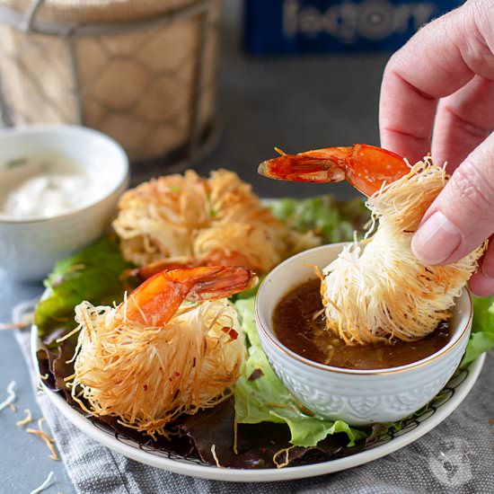 Spicy Shrimp in Crispy Kataifi - Recipe photo by allthatsjas