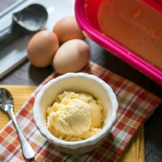 Egg Fast Vanilla Custard Ice Cream - Recipe photo by littlebitrecipes