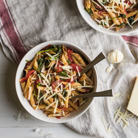 Pasta with Cherry Tomatoes - Recipe photo by coffeeandcrumbs