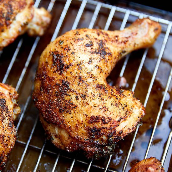 Crispy Roasted Chicken Leg Quarters - Recipe photo by cravingtasty