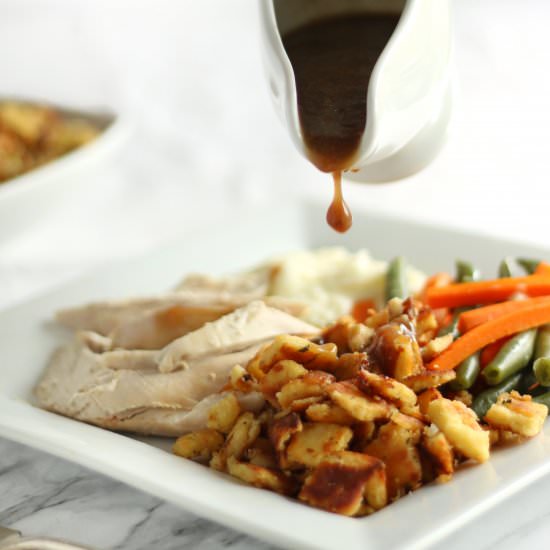 Keto Fathead Stuffing - Recipe photo by Officially Gluten Free