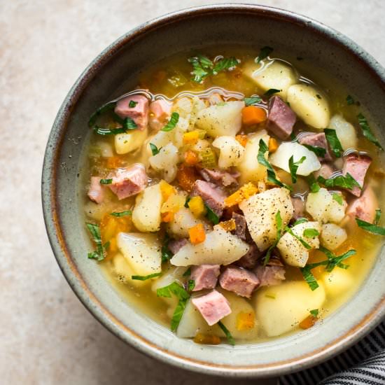 Crockpot Ham and Potato Soup - Recipe photo by saltandlavender