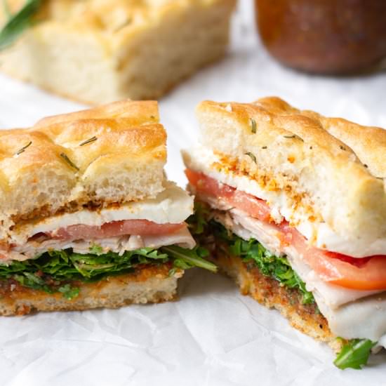 Turkey Mozzarella Focaccia Sandwich - Recipe photo by cookingformysoul