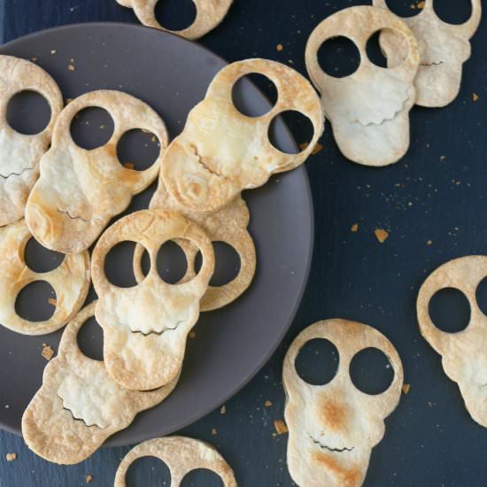 Spooky Skull Tortilla Chips - Recipe photo by kitchenathoskins