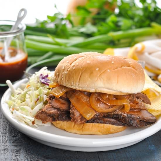Slow Cooker Brisket - Recipe photo by The Seasoned Mom
