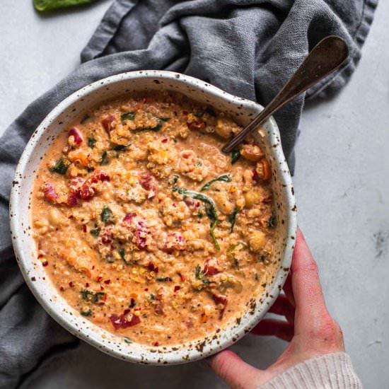 Creamy Italian Quinoa Soup - Recipe photo by platingsandpairings