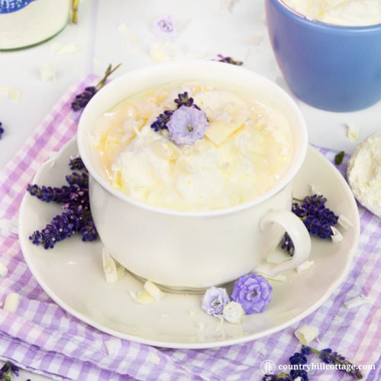 Lavender Hot Chocolate - Recipe photo by Country Hill Cottage