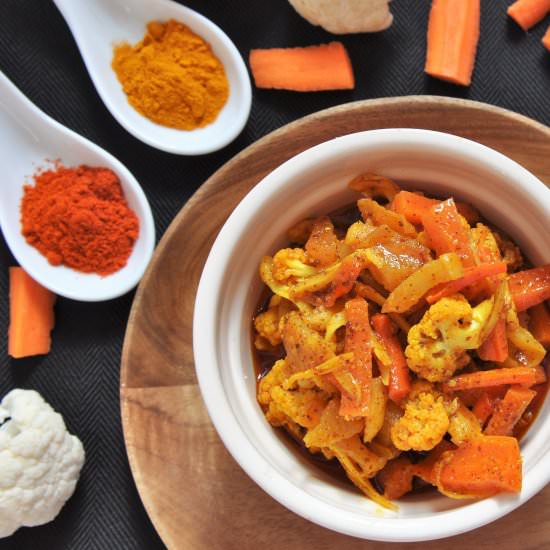 Carrot and Cauliflower pickle - Recipe photo by ChezShuchi