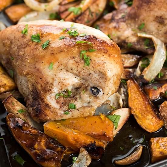 ROASTED SHEET PAN CHICKEN - Recipe photo by thelemonbowl