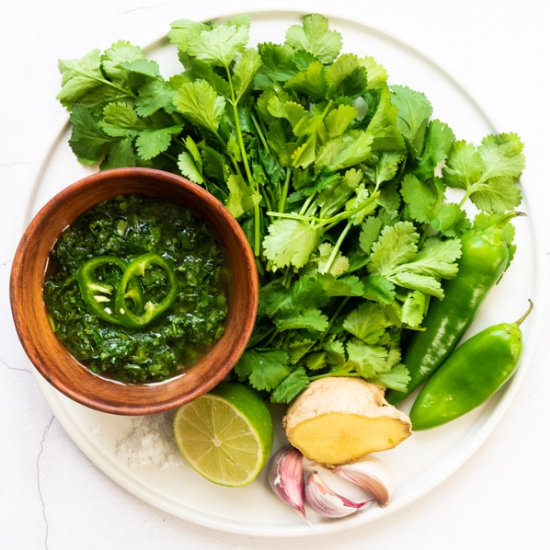 5 Minute Coriander Chutney - Recipe photo by elizabethchloe
