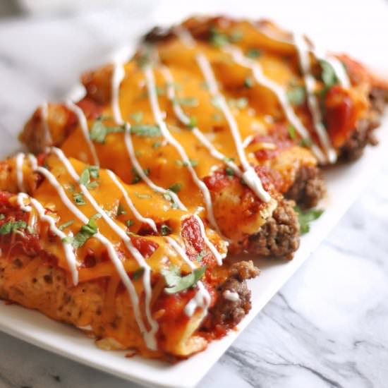 Keto Beef Enchiladas - Recipe photo by Officially Gluten Free