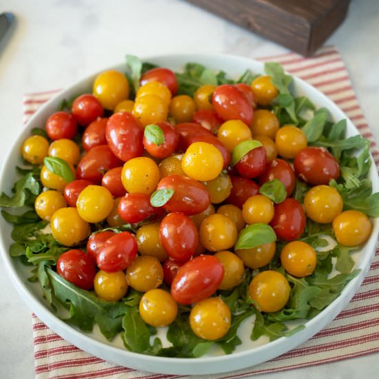 Warm Cherry Tomato & Basil Salad - Recipe photo by culinaryginger