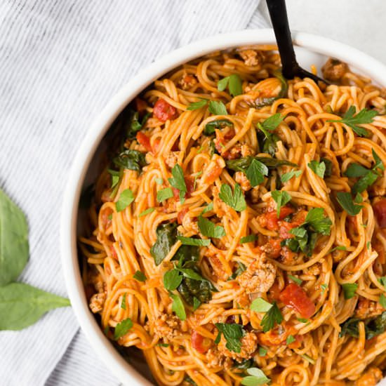 Instant Pot Spaghetti and Meatsauce - Recipe photo by rachelcooksblog