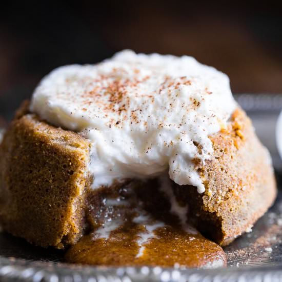 Paleo Pumpkin Lava Cakes - Recipe photo by foodfaithfitness