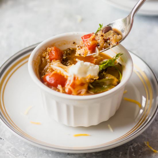 Vegetarian Mexican Inspired Soup - Recipe photo by heyemilyann