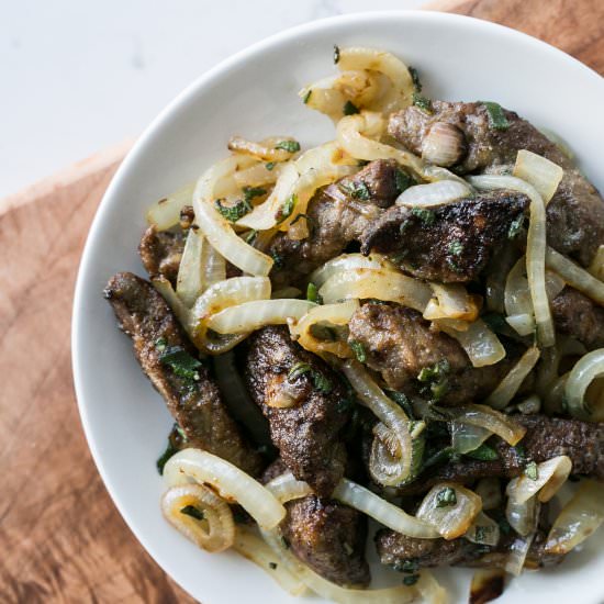 Liver, Onions & Sage - Recipe photo by thatcleanlife