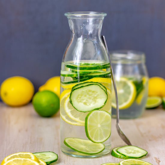 lemon lime cucumber water - Recipe photo by Happy Foods Tube