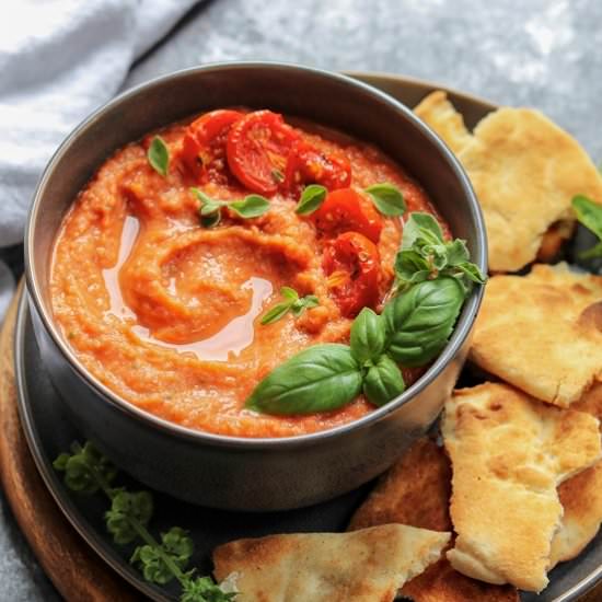 Roasted Tomato & Garlic Hummus - Recipe photo by Give it Some Thyme