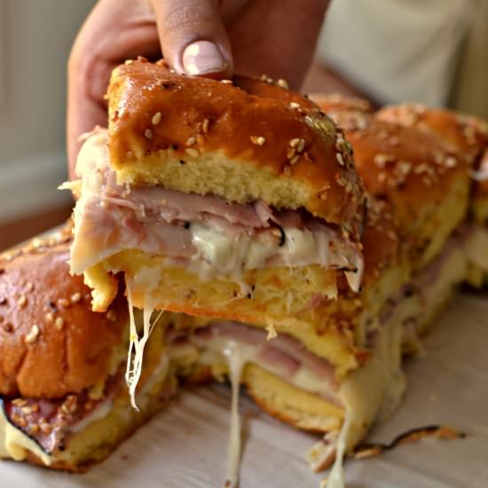 Ham and Swiss Sliders - Recipe photo by Small Town Woman