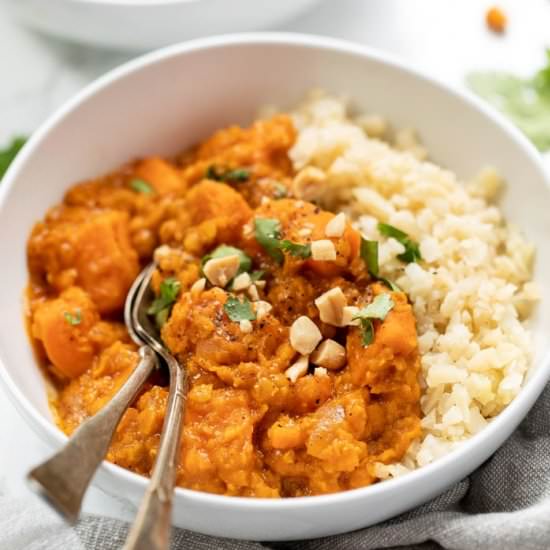 Sweet Potato & Red Lentil Curry - Recipe photo by simplyquinoa