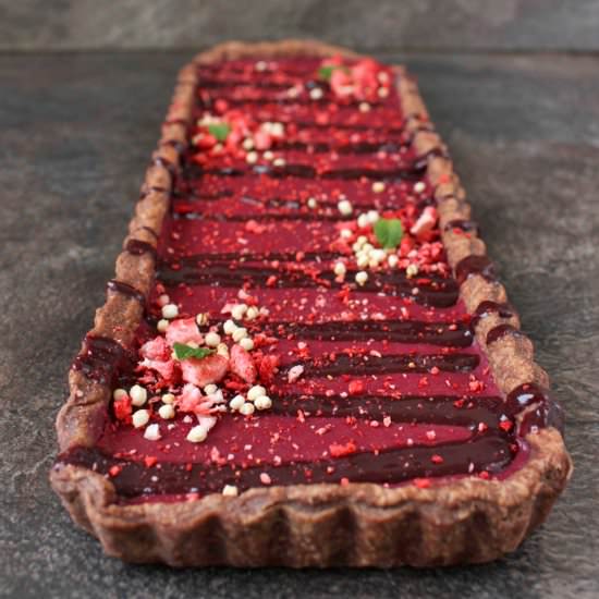 Choc Cherry Tart - Recipe photo by thefoodiejourney