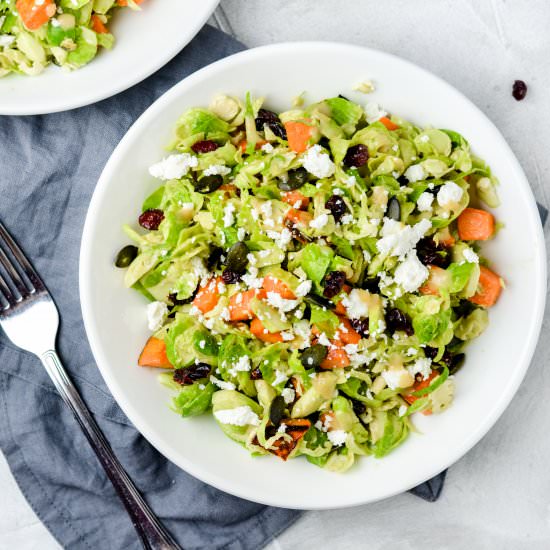 Fall Shredded Brussels Sprout Salad - Recipe photo by Zest and Lemons