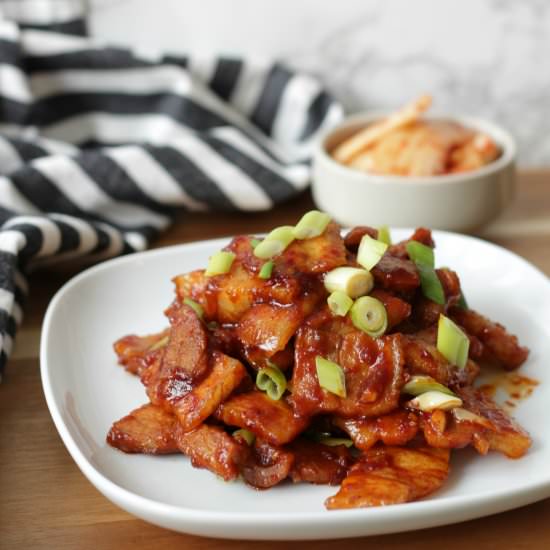 Spicy Korean Pork Belly - Recipe photo by squirrelsofafeather