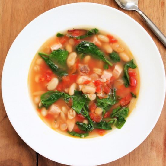 White Bean and Baby Greens Stew - Recipe photo by MyRecipeReviews